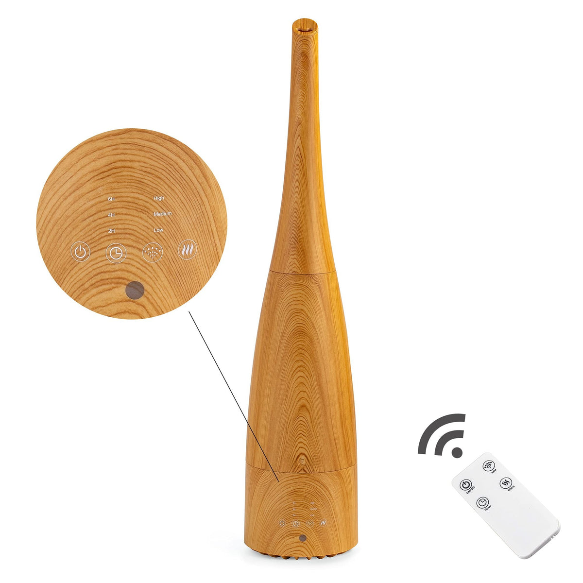 Cool Mist Humidifier,Elecameier Air humidifier for Home/Bedroom with Remote Control 2.3L Smart Air Humidifier for Desk/Office/Bedroom 25dB Whisper Quiet with Auto Shut off dark wood